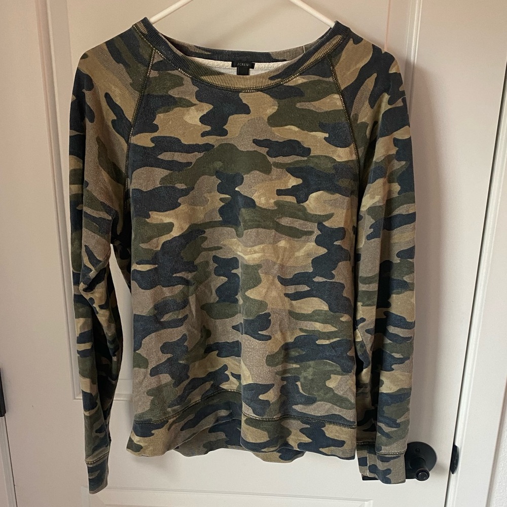 J.Crew Camouflage crew neck sweatshirt